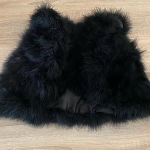 Rabbit Fur Black Shawl
